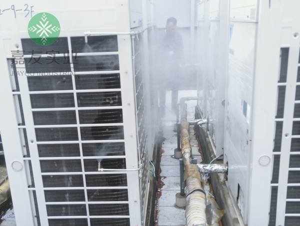 双世宠妃雾王喷雾降温系统助力丹林建筑空调外机降温项目